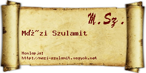 Mázi Szulamit névjegykártya